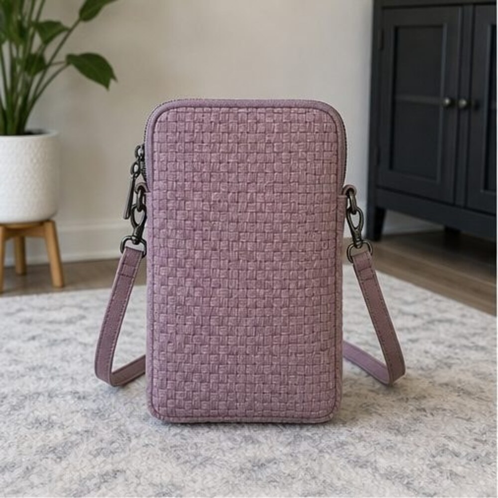 Mauve Woven Crossbody Bag